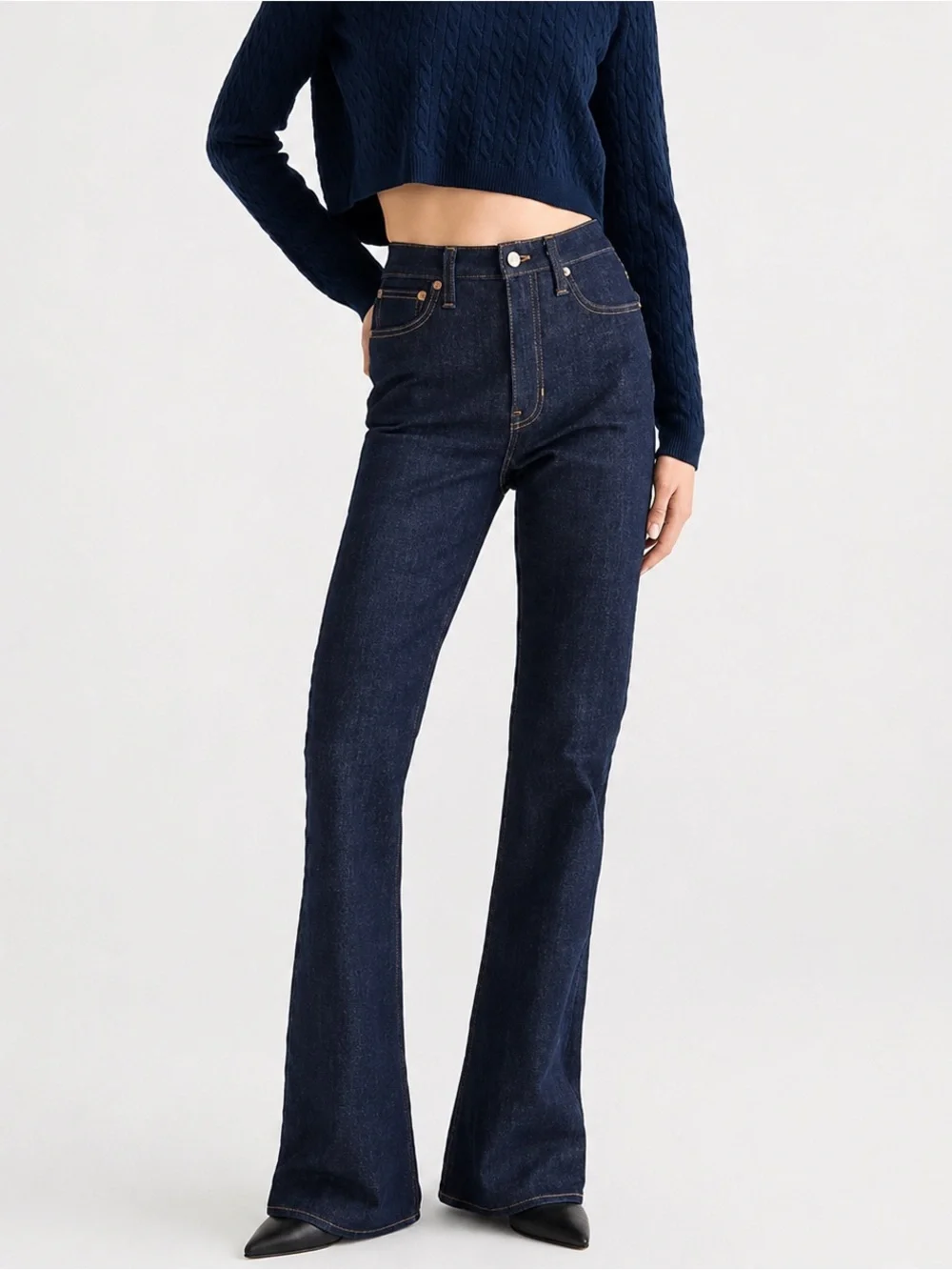J Crew 2023 Petite Dark Wash Flared Jeans